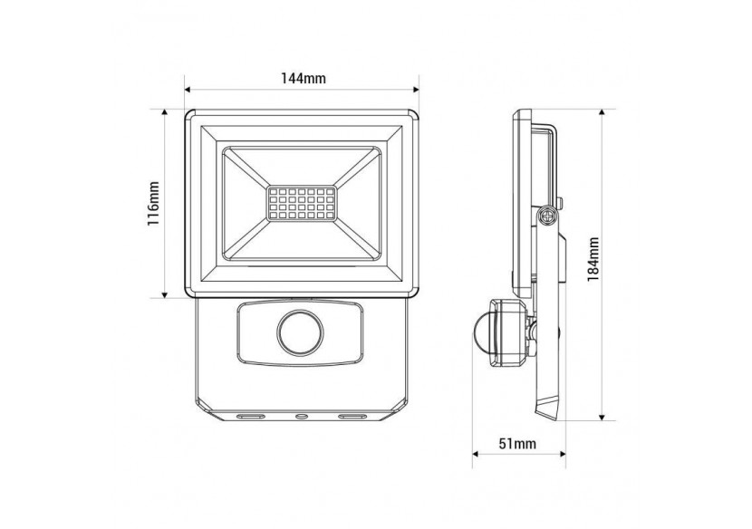 Projecteur LED extérieur avec capteur PIR - IP54 - 120 degrés - 4000K- 30W - B1462-S - Barcelona LED