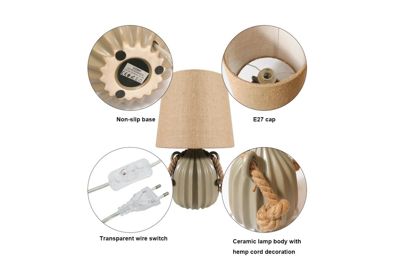 Lampe de table en céramique "Aya" E27 - LC2007 - Barcelona LED