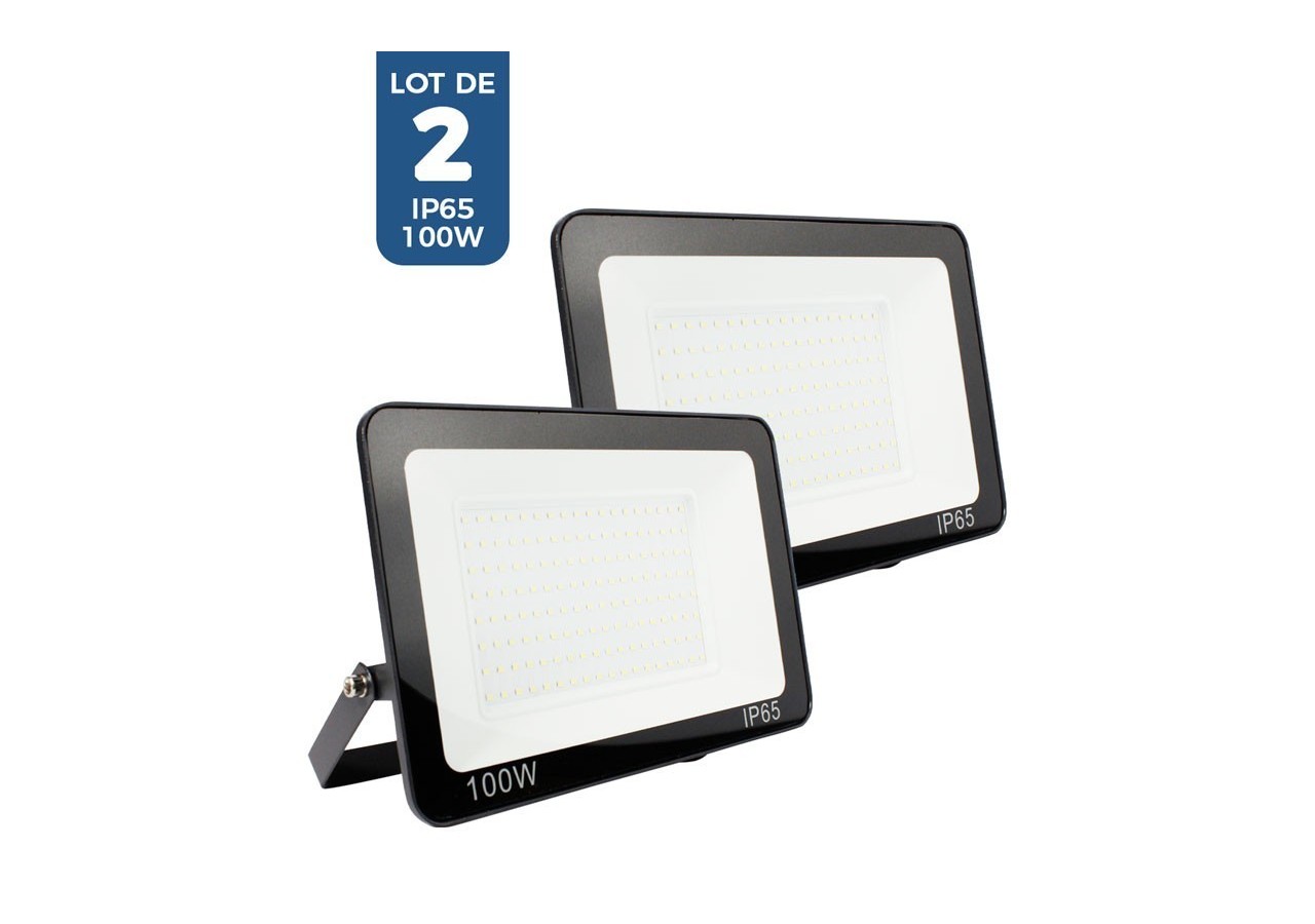 Lot de 2 spots d'extérieur LED 100W 7847LM IP65 - K1884-2-BC - Barcelona LED