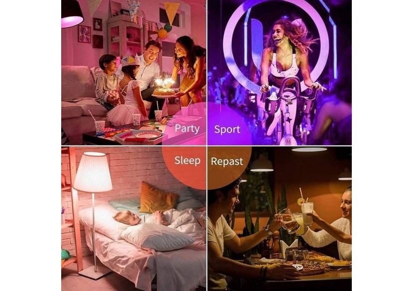 Ampoule LED RGBW A60 E27 9W avec télécommande - BC1-E27A60-RGBW - Barcelona LED