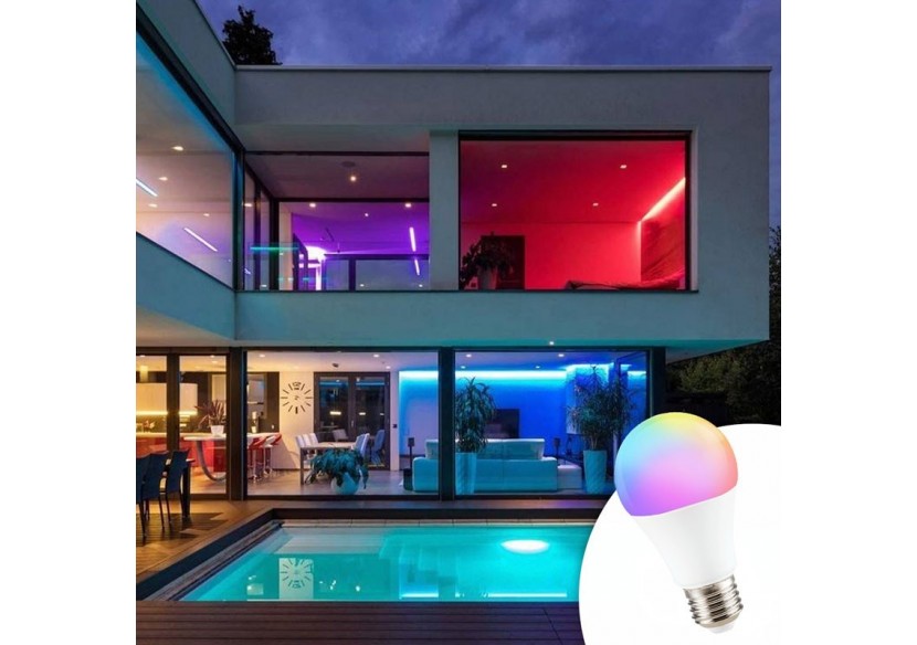 Ampoule LED RGBW A60 E27 9W avec télécommande - BC1-E27A60-RGBW - Barcelona LED