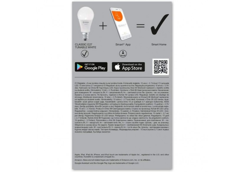 Ampoule LED E27 SMART + WiFi CCT 9W LEDVANCE - O485372 - Barcelona LED