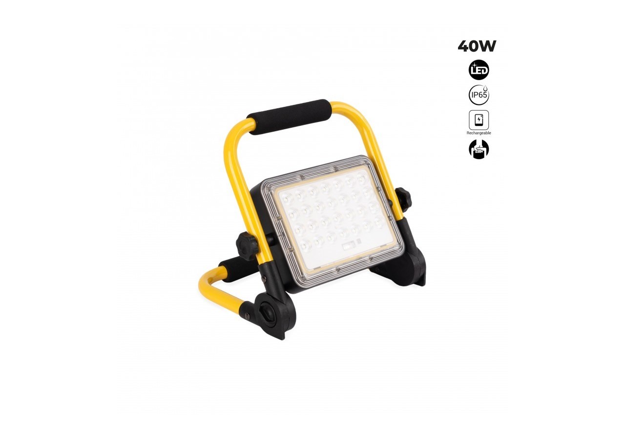 Projecteur LED 40W pour chantier portable - IP65 - 6000K - B18711-40W-BF - Barcelona LED