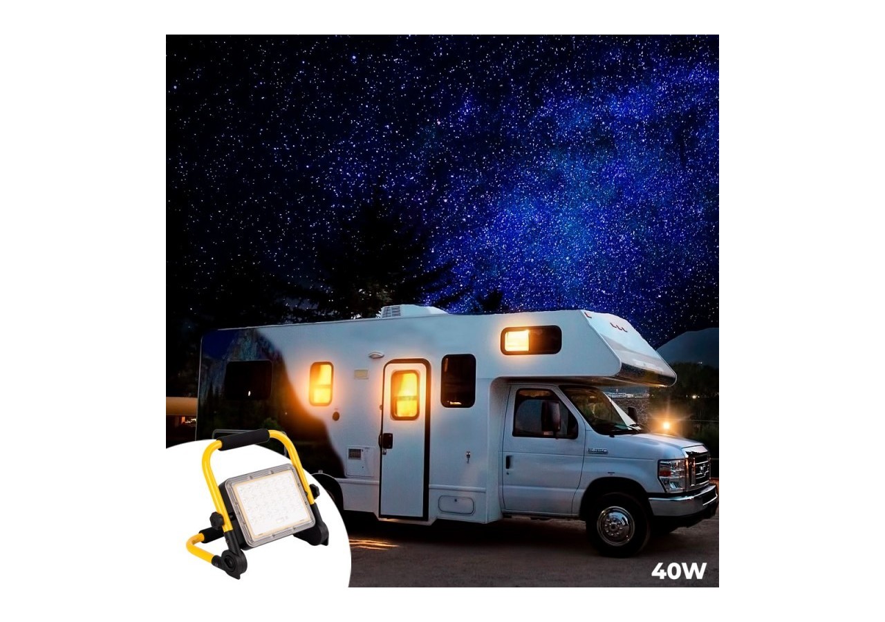 Projecteur LED 40W pour chantier portable - IP65 - 6000K - B18711-40W-BF - Barcelona LED