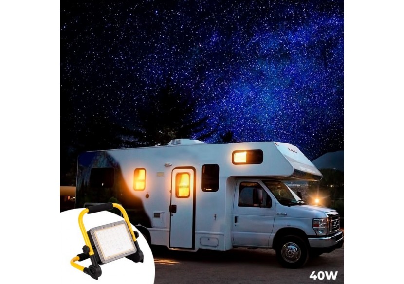 Projecteur LED 40W pour chantier portable - IP65 - 6000K - B18711-40W-BF - Barcelona LED