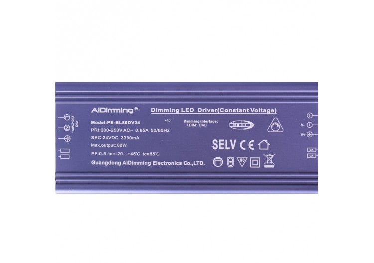 Alimentation dimmable DALI 24V - 3330mA - 80W - PE-BL80DV24 - Barcelona LED 2