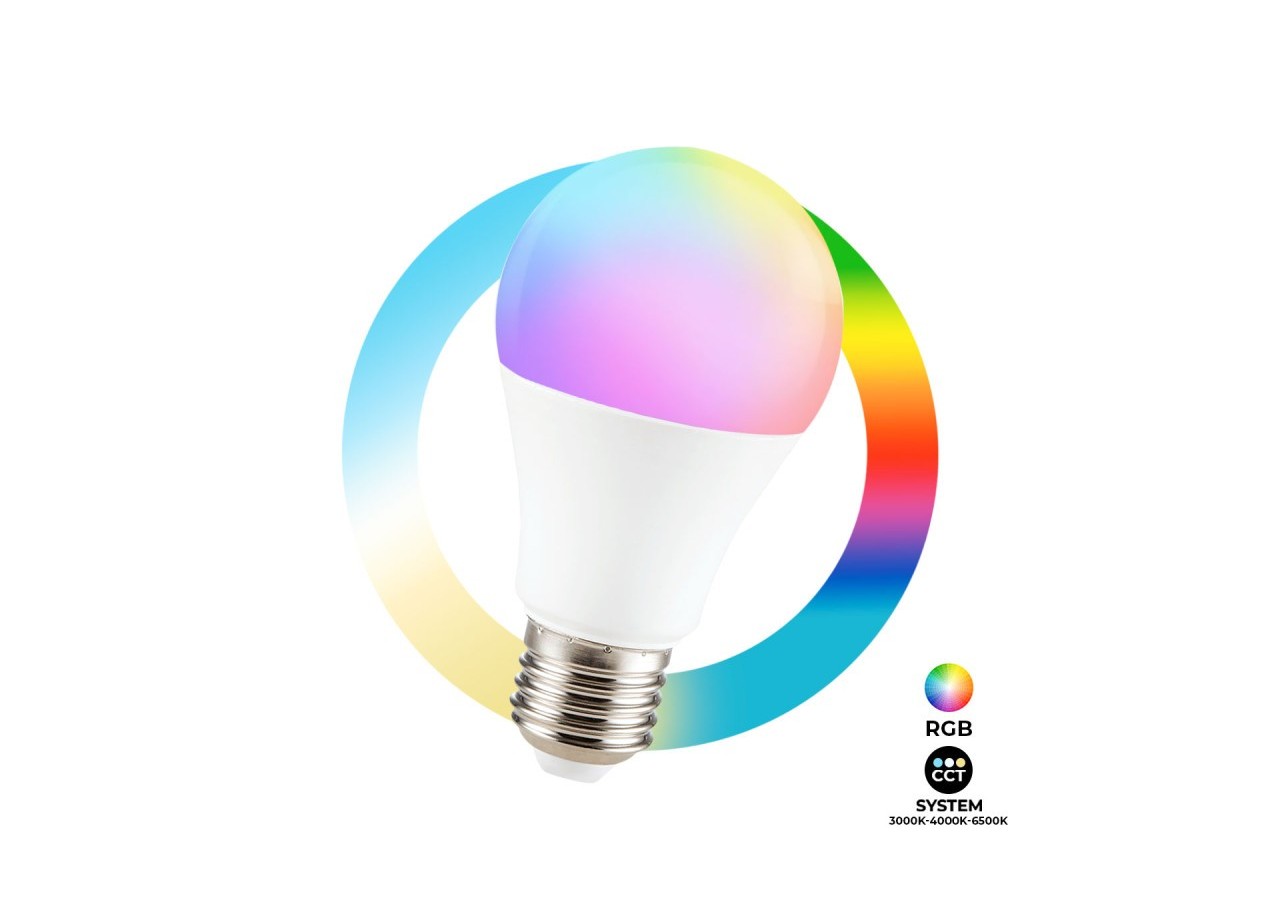 Ampoule LED Smart WIFI E27 - RGB + CCT - 9W - BW1-E27A60-RGBCCT - Barcelona LED