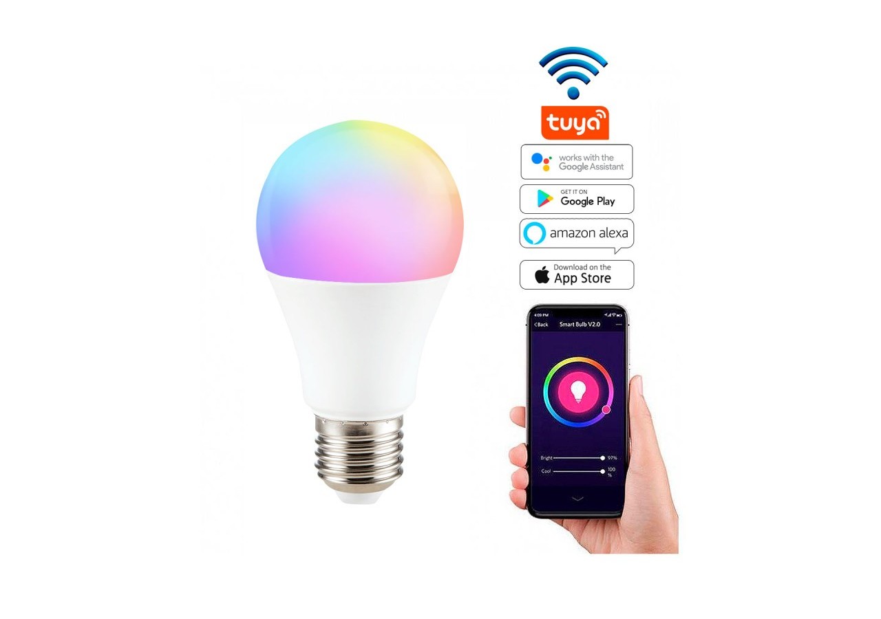 Ampoule LED Smart WIFI E27 - RGB + CCT - 9W - BW1-E27A60-RGBCCT - Barcelona LED