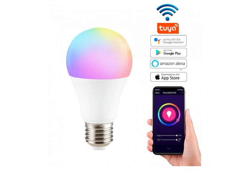 Ampoule LED Smart WIFI E27 - RGB + CCT - 9W - BW1-E27A60-RGBCCT - Barcelona LED Ampoule LED Smart WIFI E27 - RGB + CCT - 9W - BW1-E27A60-RGBCCT - Barcelona LED