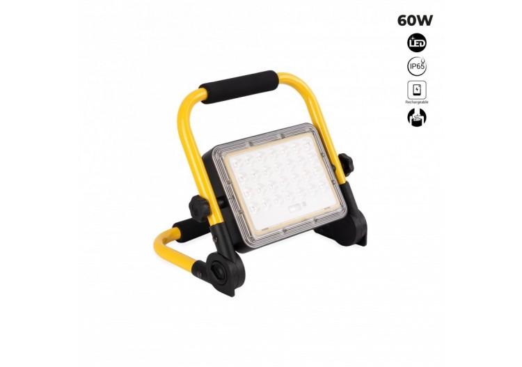 Projecteur LED 60W pour chantier portable - IP65 - 6000K - B18711-60W-BF - Barcelona LED
