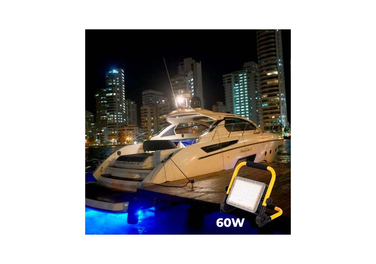 Projecteur LED 60W pour chantier portable - IP65 - 6000K - B18711-60W-BF - Barcelona LED