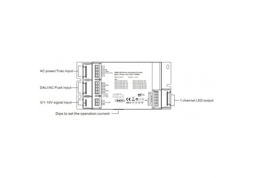 Driver Dimmable LED TRIAC DALI PUSH 0/1-10V 50W (180-1500mA) - SRP-TRIAC-50CC - Barcelona LED Driver Dimmable LED TRIAC DALI PUSH 0/1-10V 50W (180-1500mA) - SRP-TRIAC-50CC - Barcelona LED