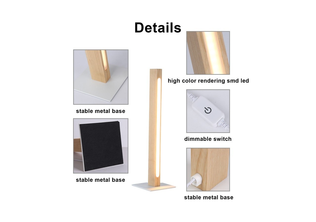 Lampe de table en bois "Toak" 10W dimmable - LM112-D - Barcelona LED
