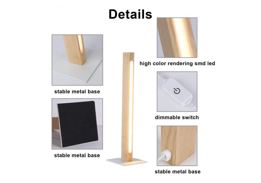 Lampe de table en bois "Toak" 10W dimmable - LM112-D - Barcelona LED Lampe de table en bois "Toak" 10W dimmable - LM112-D - Barcelona LED