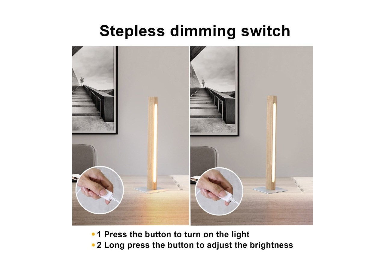 Lampe de table en bois "Toak" 10W dimmable - LM112-D - Barcelona LED
