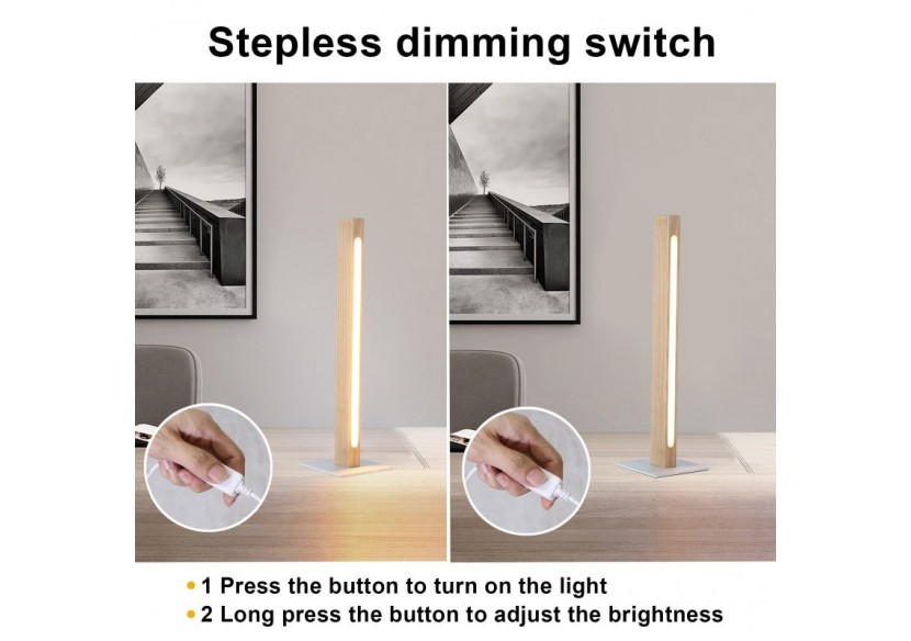 Lampe de table en bois "Toak" 10W dimmable - LM112-D - Barcelona LED Lampe de table en bois "Toak" 10W dimmable - LM112-D - Barcelona LED