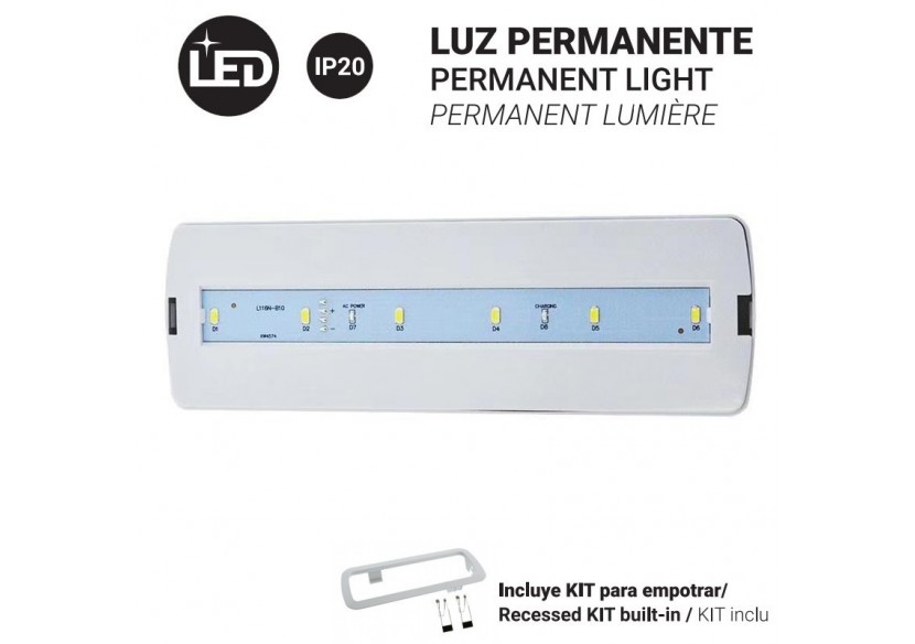 Bloc de secours permanent 3W - 250lm - 3 h d'autonomie - B1050-PERM - Barcelona LED Bloc de secours permanent 3W - 250lm - 3 h d'autonomie - B1050-PERM - Barcelona LED