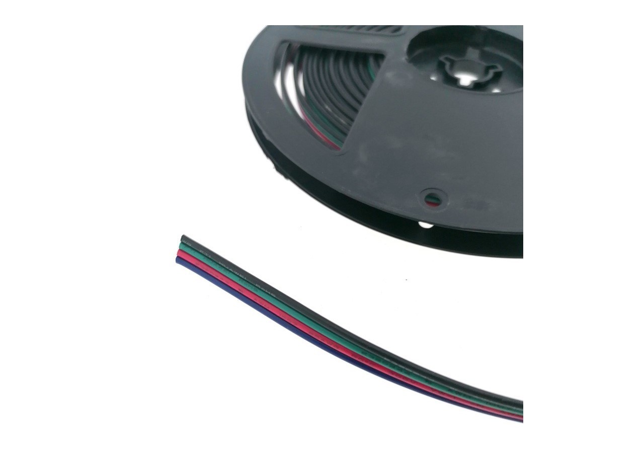 Câble RGB 4 fils diamètre 0,52mm 12-24V DC - B1693-RGB-6 - Barcelona LED