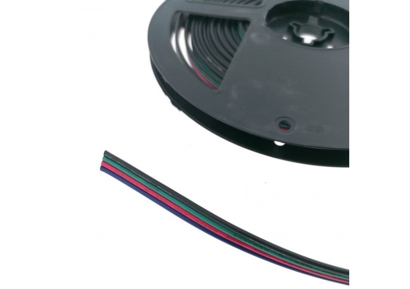 Câble RGB 4 fils diamètre 0,52mm 12-24V DC - B1693-RGB-6 - Barcelona LED Câble RGB 4 fils diamètre 0,52mm 12-24V DC - B1693-RGB-6 - Barcelona LED