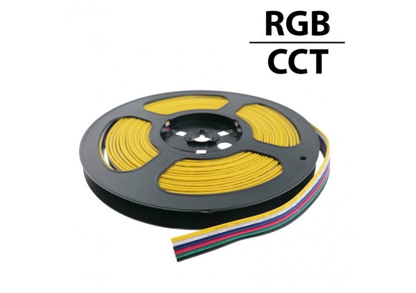 Câble RGB+CCT 6 fils diamètre 0,52mm 12-24V DC - B1693-RGB+CCT-6 - Barcelona LED Câble RGB+CCT 6 fils diamètre 0,52mm 12-24V DC - B1693-RGB+CCT-6 - Barcelona LED