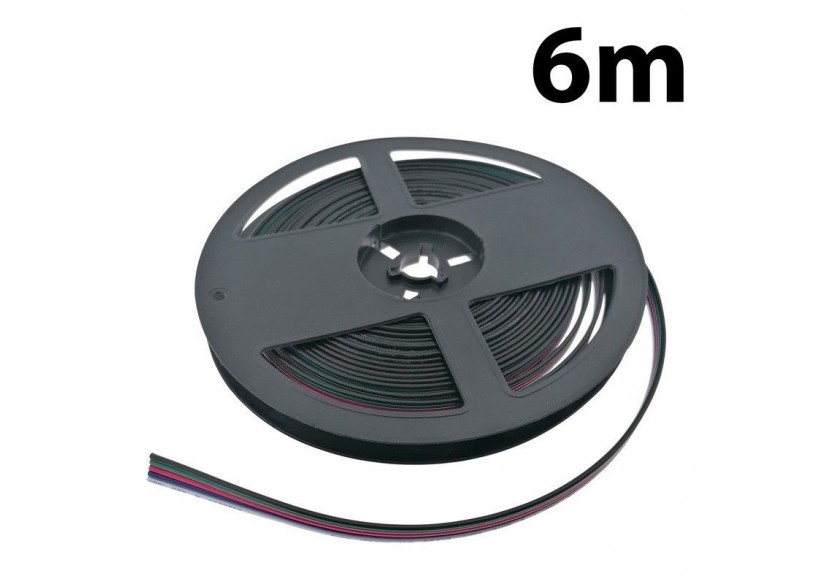 Câble RGBW 5 fils diamètre 0,52mm 12-24V DC - B1693-RGBW-6 - Barcelona LED Câble RGBW 5 fils diamètre 0,52mm 12-24V DC - B1693-RGBW-6 - Barcelona LED