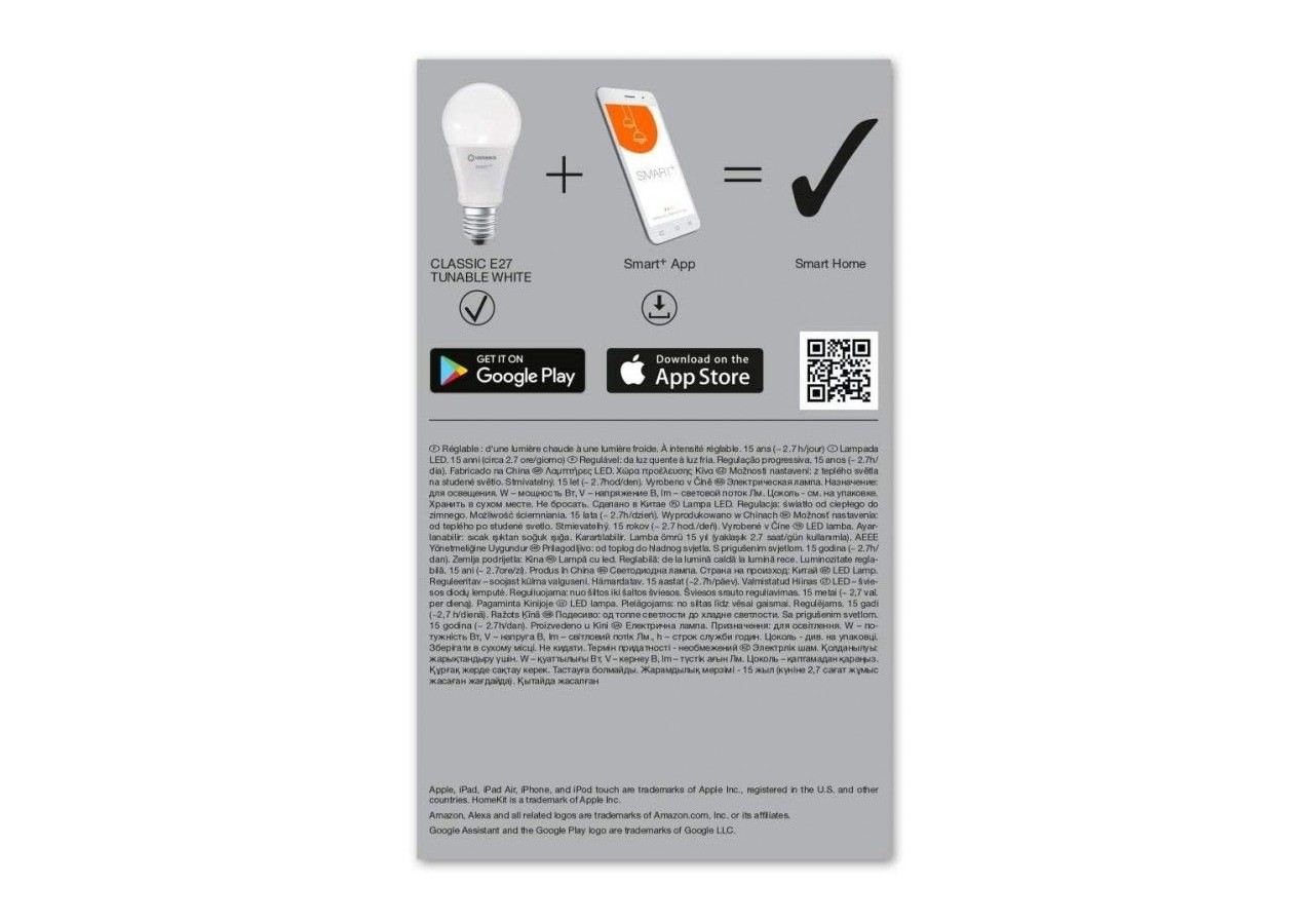 Ampoule LED A75 E27 SMART + WiFi CCT 9.5W LEDVANCE - O485433 - Barcelona LED