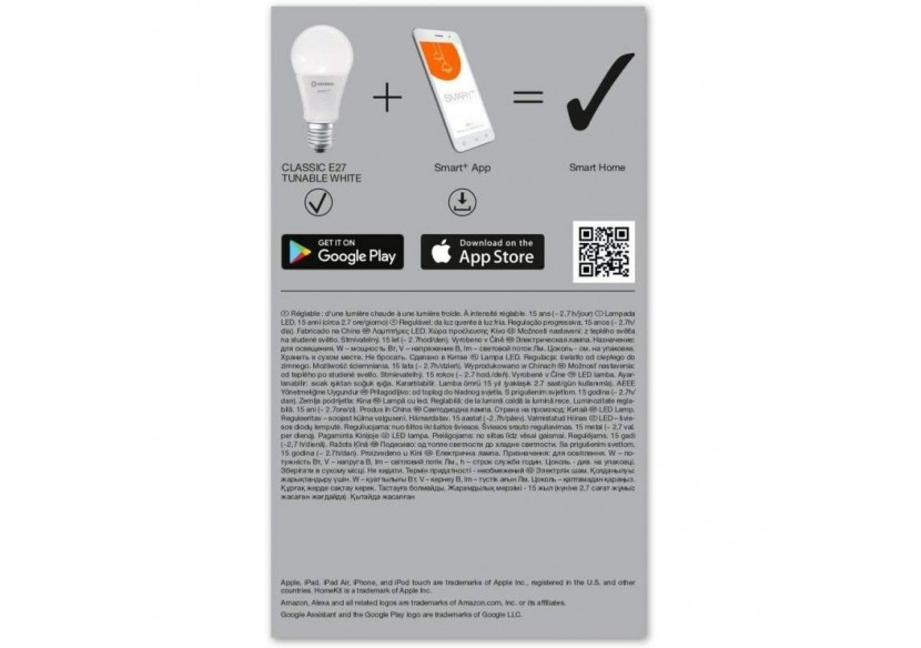 Ampoule LED A75 E27 SMART + WiFi CCT 9.5W LEDVANCE - O485433 - Barcelona LED Ampoule LED A75 E27 SMART + WiFi CCT 9.5W LEDVANCE - O485433 - Barcelona LED