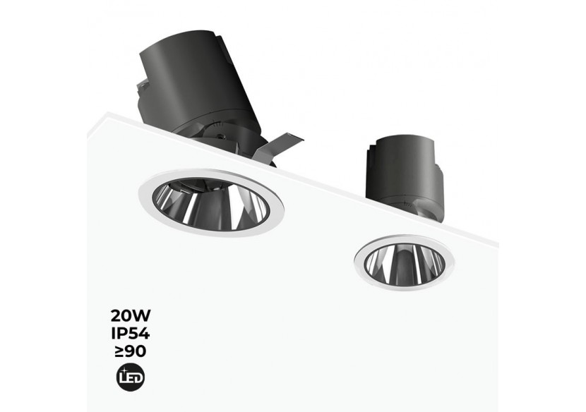 Spot LED encastrable ajustable 20W COB IP54 faible UGR - B9080-20-270 - Barcelona LED Spot LED encastrable ajustable 20W COB IP54 faible UGR - B9080-20-270 - Barcelona LED