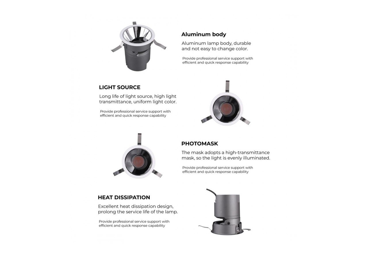 Spot LED encastrable ajustable 20W COB IP54 faible UGR - B9080-20-270 - Barcelona LED
