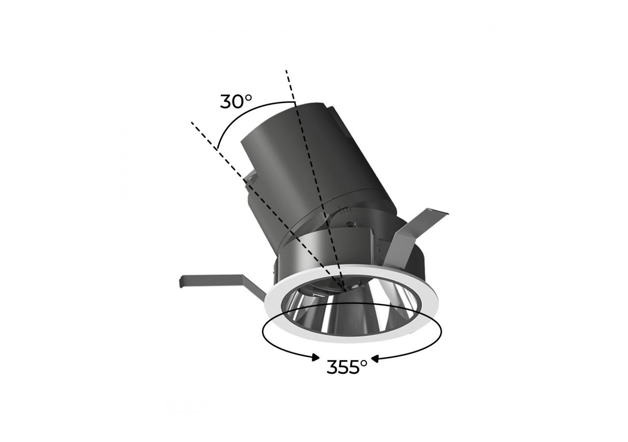 Spot LED encastrable ajustable 20W COB IP54 faible UGR - B9080-20-270 - Barcelona LED