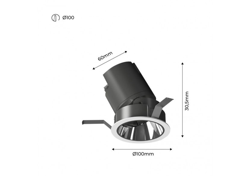 Spot LED encastrable ajustable 20W COB IP54 faible UGR - B9080-20-270 - Barcelona LED Spot LED encastrable ajustable 20W COB IP54 faible UGR - B9080-20-270 - Barcelona LED