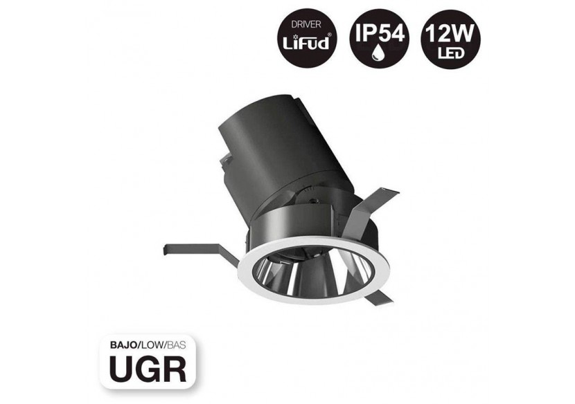 Spot LED encastrable ajustable 12W COB IP54 faible UGR - B9080-12-270 - Barcelona LED Spot LED encastrable ajustable 12W COB IP54 faible UGR - B9080-12-270 - Barcelona LED