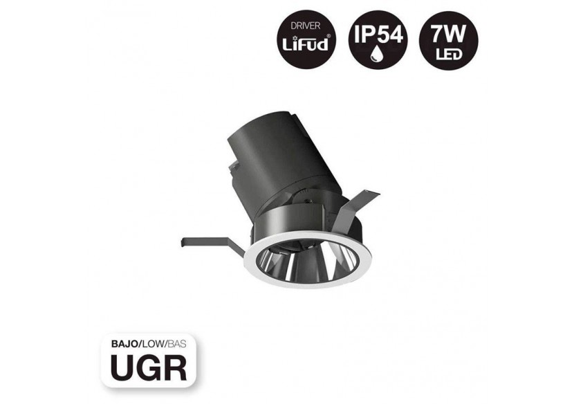 Spot LED encastrable ajustable 7W COB IP54 faible UGR - B9080-7-270 - Barcelona LED Spot LED encastrable ajustable 7W COB IP54 faible UGR - B9080-7-270 - Barcelona LED