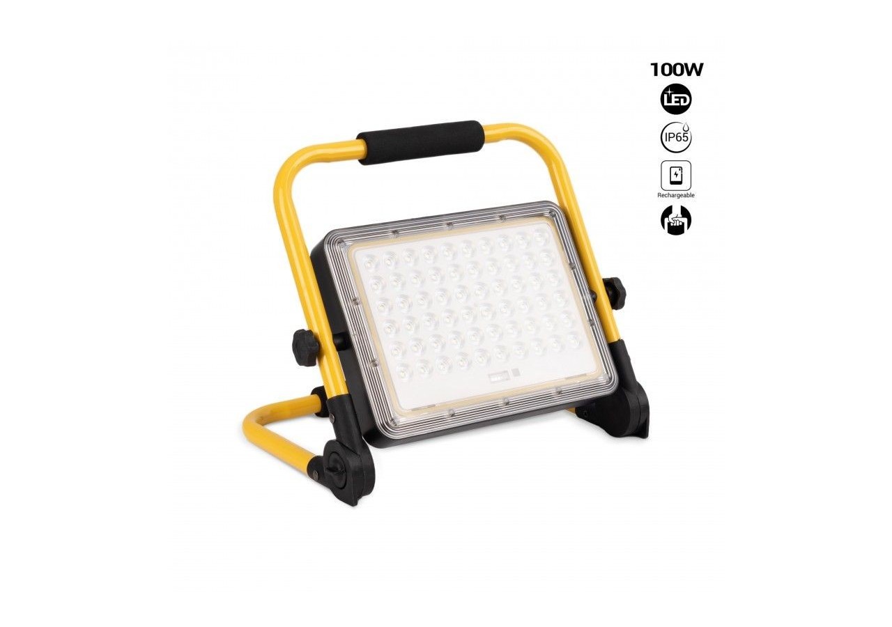 Projecteur LED 100W pour chantier portable - IP65 - 6000K - B18711-100W-BF - Barcelona LED