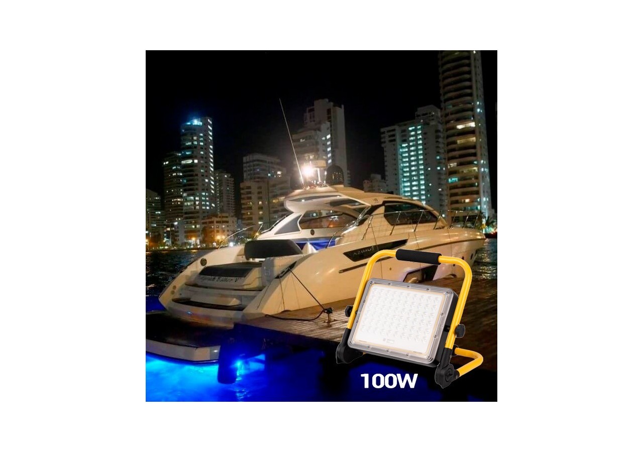 Projecteur LED 100W pour chantier portable - IP65 - 6000K - B18711-100W-BF - Barcelona LED