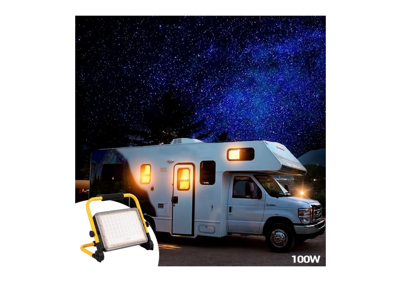 Projecteur LED 100W pour chantier portable - IP65 - 6000K - B18711-100W-BF - Barcelona LED