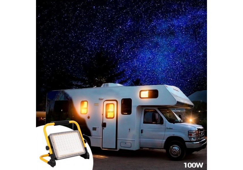 Projecteur LED 100W pour chantier portable - IP65 - 6000K - B18711-100W-BF - Barcelona LED Projecteur LED 100W pour chantier portable - IP65 - 6000K - B18711-100W-BF - Barcelona LED