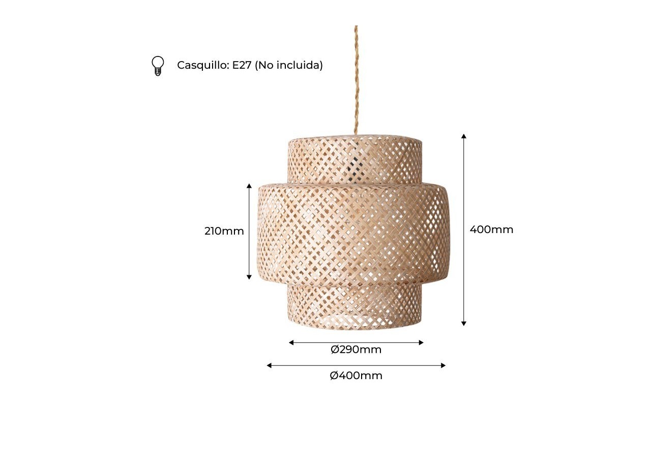 Suspension en osier "Onna" - K176-CU - Barcelona LED