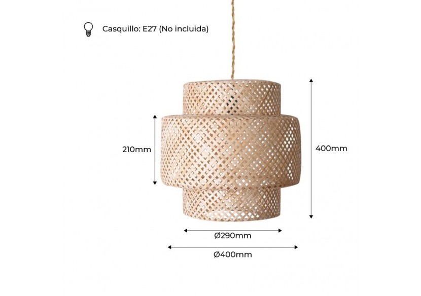 Suspension en osier "Onna" - K176-CU - Barcelona LED Suspension en osier "Onna" - K176-CU - Barcelona LED