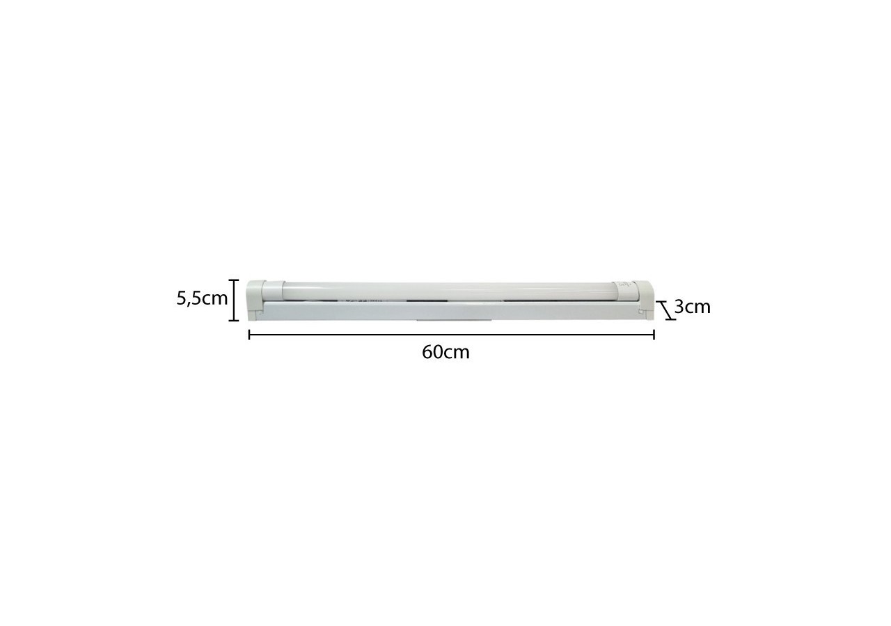 Kit réglette + tube LED T8 60cm 9W 6500K - B8430-60BF - Barcelona LED