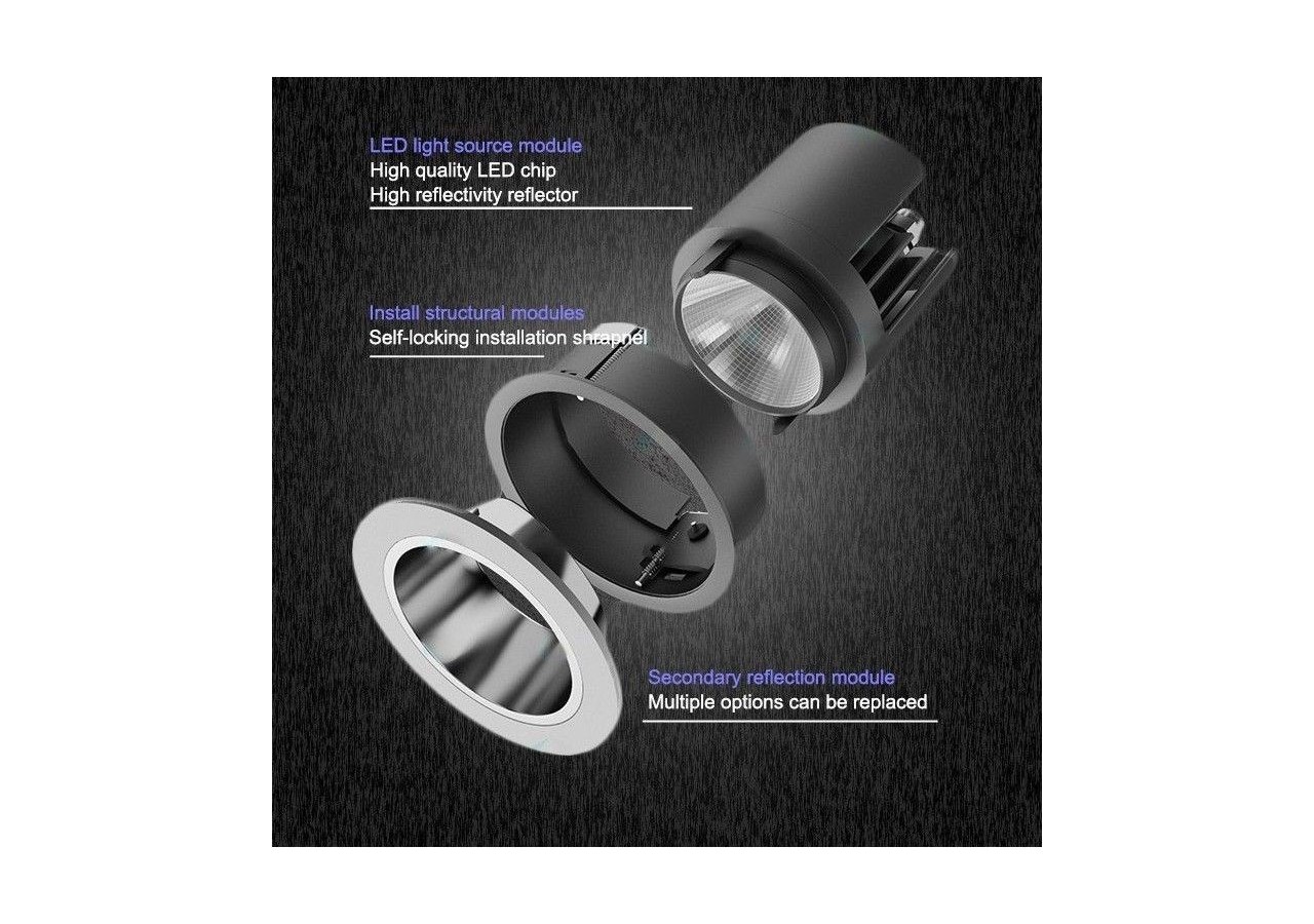Spot LED encastrable ajustable 5W COB IP20 faible UGR - B9081-5-270 - Barcelona LED