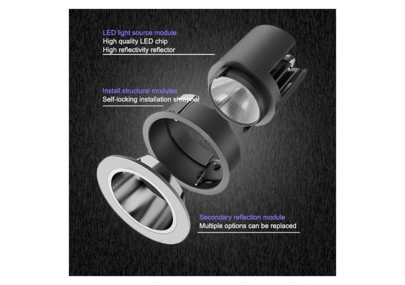 Spot LED encastrable ajustable 5W COB IP20 faible UGR - B9081-5-270 - Barcelona LED Spot LED encastrable ajustable 5W COB IP20 faible UGR - B9081-5-270 - Barcelona LED