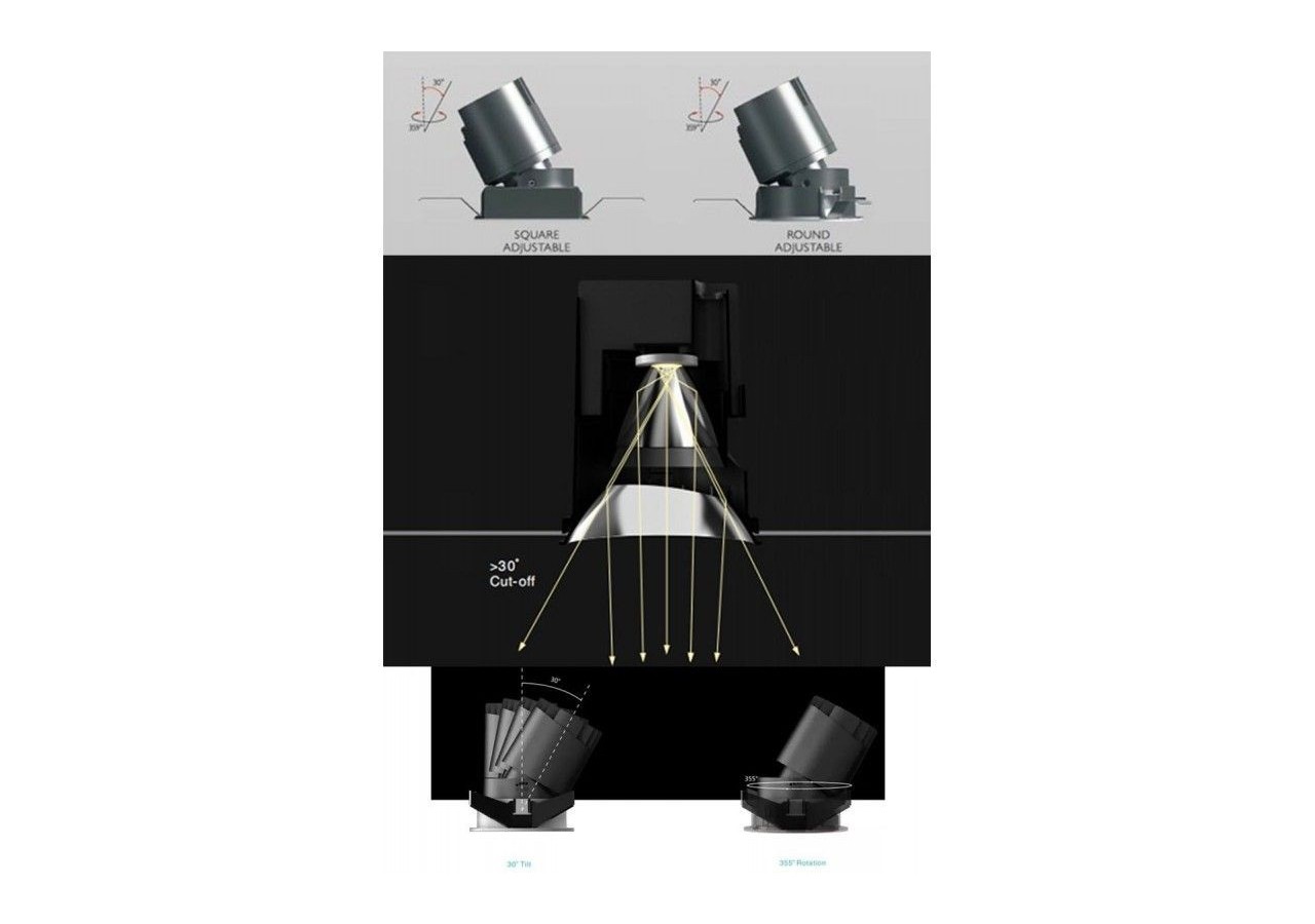 Spot LED encastrable ajustable 5W COB IP20 faible UGR - B9081-5-270 - Barcelona LED