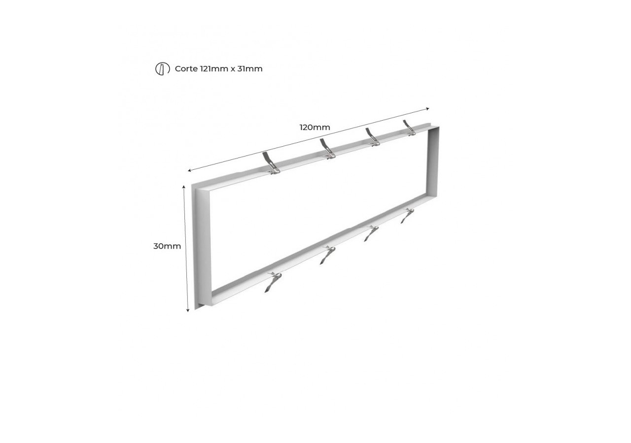 Cadre encastrable pour panneau LED 120x30 - B4270-120X30 - Barcelona LED
