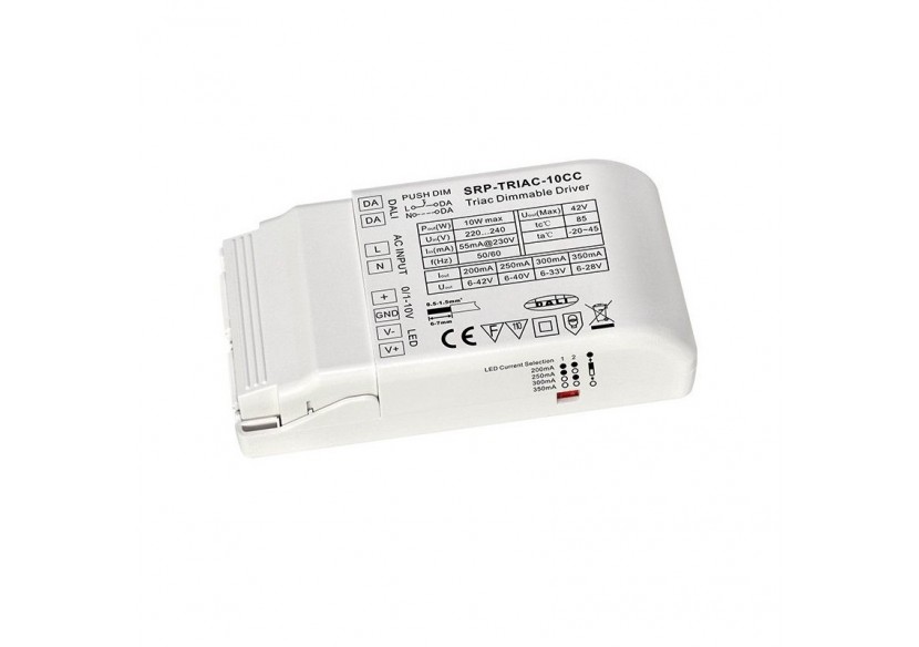 Driver Dimmable TRIAC DALI PUSH 0/1-10V 10W (200-350mA) - SRP-TRIAC-10CC - Barcelona LED
