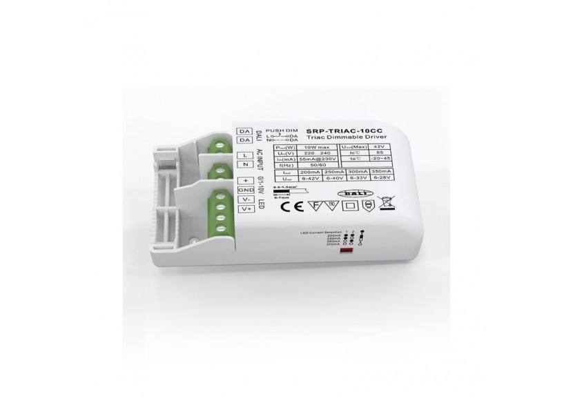 Driver Dimmable TRIAC DALI PUSH 0/1-10V 10W (200-350mA) - SRP-TRIAC-10CC - Barcelona LED