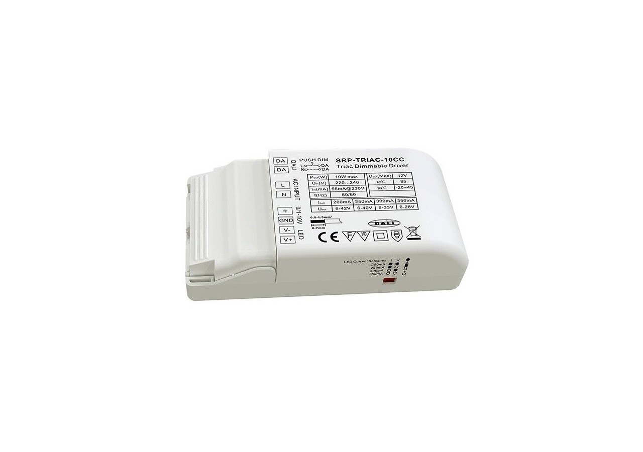 Driver Dimmable TRIAC DALI PUSH 0/1-10V 10W (200-350mA) - SRP-TRIAC-10CC - Barcelona LED