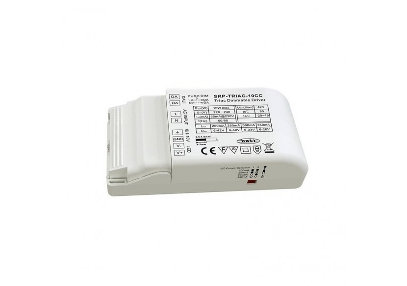Driver Dimmable TRIAC DALI PUSH 0/1-10V 10W (200-350mA) - SRP-TRIAC-10CC - Barcelona LED