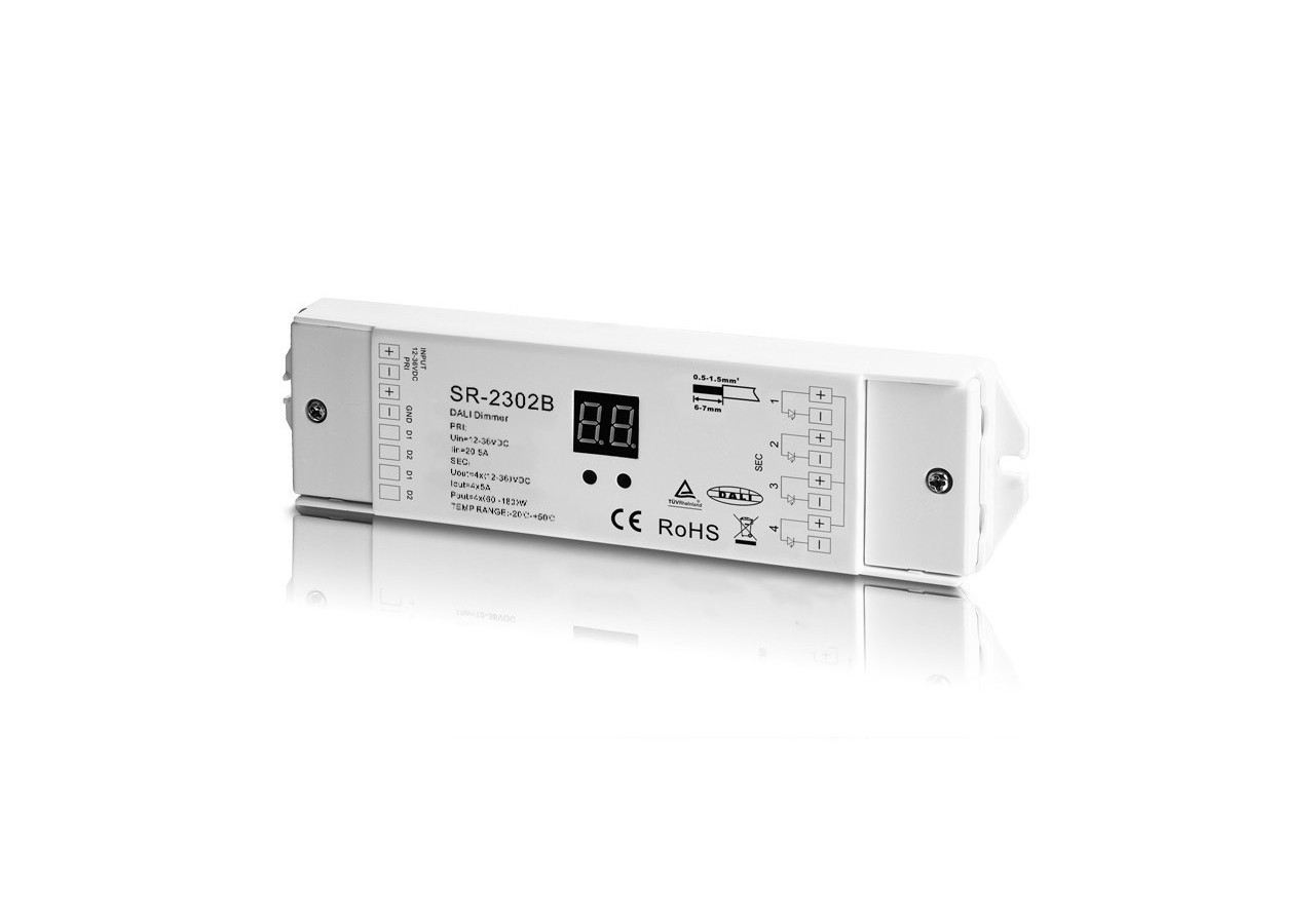 Régulateur Dimmer Dali DC 12-36V 5A/canal (4 canaux en 1) - SR-2302B - Barcelona LED
