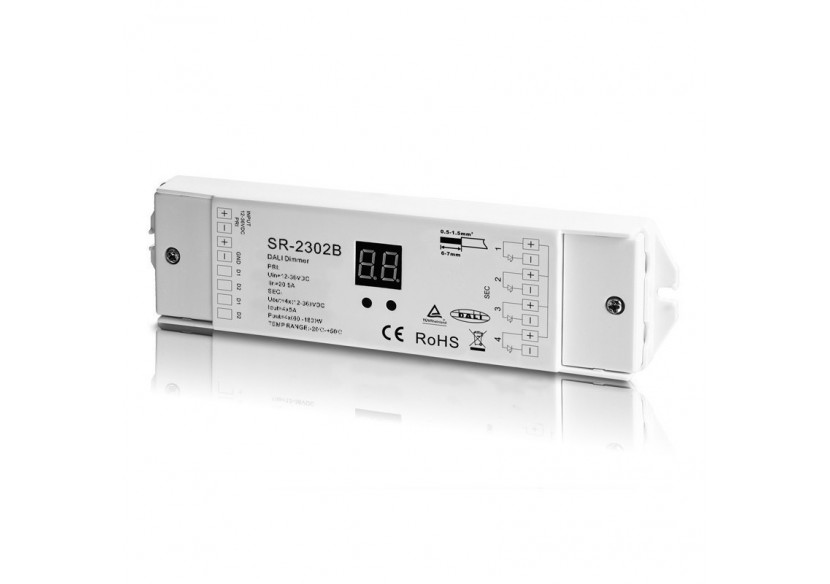 Régulateur Dimmer Dali DC 12-36V 5A/canal (4 canaux en 1) - SR-2302B - Barcelona LED